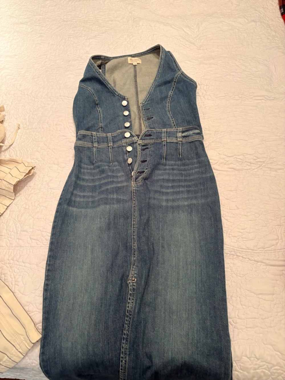Anthropologie  Blue Denim High-Waist Women’s Jeans Dress/Skirt Set